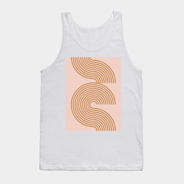 Terra Pink Arch Line Pattern Retro 70s Tank Top by Inogitna Designs